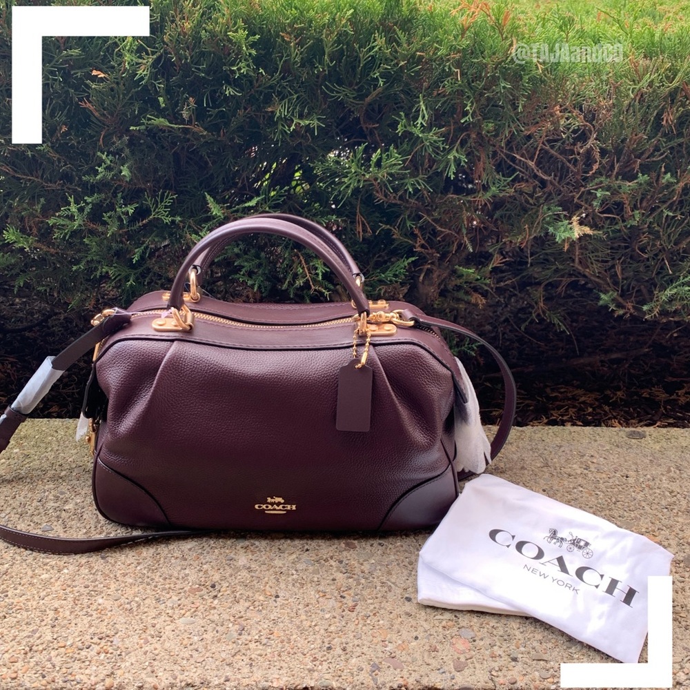 ✅SOLD!! COACH: Soft Leather MERLOT SATCHEL - Picture 2 of 10
